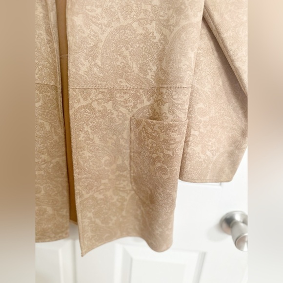 Soft Surrondings Women’s Jacket M Faux Suede Paisley Beige - Picture 5 of 7